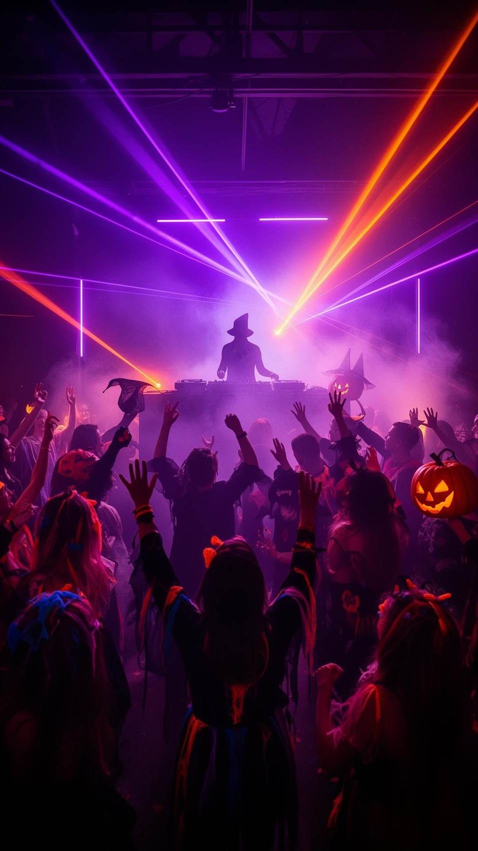 Halloween rave crowd